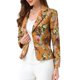 thumbnail image 4 of BLAZER AJUSTADO PARA MUJER INSPIRE CHIC CON SOLAPA CON MUESCA Y ESTAMPADO, CHAQUETA DE TRABAJO ABIERTO L NARANJA-FLORAL, 4 of 6