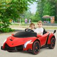 thumbnail image 3 of Gymax 12V 2-Seater Licensed Lamborghini Kids Ride On Car w/ RC & Swing Function Red, 3 of 10