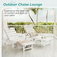thumbnail image 3 of Dycanpo Chaise Lounge Chair Outdoor Set of 2, with Adjustable Backrest & Wheels, White, 3 of 9