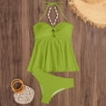 thumbnail image 4 of Womens Bandeau Tankinis Swimsuit 2 Piece Tummy Control Bathing Suit Full Coverage High Waisted Bikini Set Swim Suit Green 2XL, 4 of 8