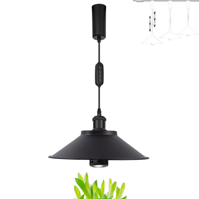 FSLiving Lampe de Culture Automatique à LED 10W Spectre Complet pour Piste en H Pendentifs Hauteur Réglable avec Cordon de Minuterie, Système de Piste en Forme de Cône pour Plantation Intérieure