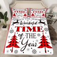 thumbnail image 2 of Homewish Buffalo Xmas Tree Full Size Sheets for Teen, Winter Snowflake Print Bed Sheets, Vintage Christmas Theme Sheet Sets, Luxury Bedroom Decor, 4pcs, 2 of 7