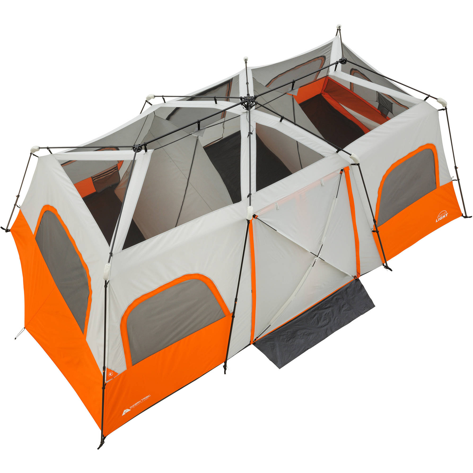 Ozark Trail 12 Person Instant Cabin Tent with Integrated LED Lights, 3 Rooms, 47.87 lbs - image 4 of 17