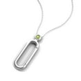 thumbnail image 5 of TriJewels Round Peridot Accent Paperclip Charm Holder Pendant Necklace in 10K White Gold, 5 of 6
