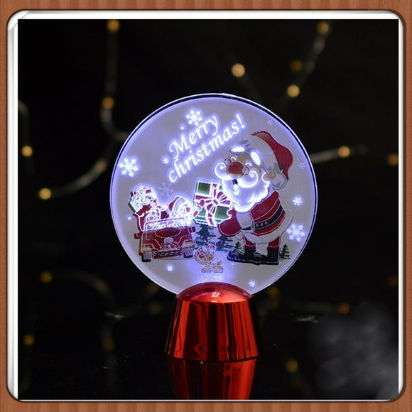 LSLJS Mini Christmas Lamps,Mini Dynamically Lamps, Acrylic Santa Claus Xmas Tree Figure LED Night for Window Table Shelf Desk Decoration Christmas, Decorative Lights