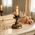 thumbnail image 6 of French Country Candle Holder Distressed Taper Candlestick Vintage Floral Table Centerpiece Style C, 6 of 6