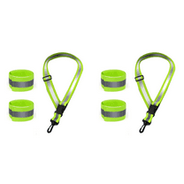 2X Reflective Sash for Walking At Night, High Visibility Running Gear with 4 Pcs Armbands
