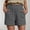 Gray, variant on Sakmal Comfy Shorts for Women Summer Green Straight Leg High Waisted 6" Shorts with Pockets