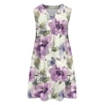 thumbnail image 3 of WTOBBY Women's Casual Fashion Breathable V-Neck Vest with Pockets Floral Holiday Dress, Summer Style with Lightweight Fabric, Comfortable and Flowy for Vacation Wear,Purple XL, 3 of 4