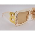 thumbnail image 4 of Fashion Big Rectangle Unisex Luxury Sunglasses Vintage Punk Oversized Gold Tea, 4 of 7