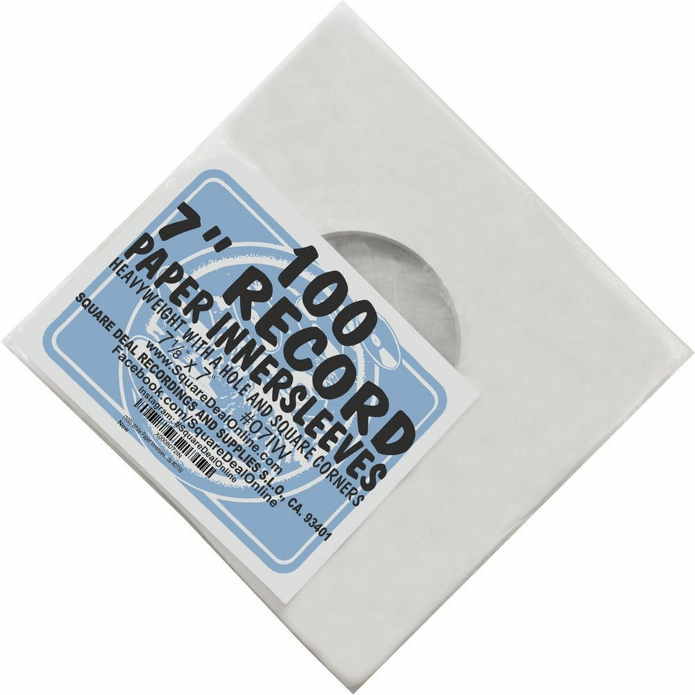 (100) archival quality acidfree heavyweight paper inner sleeves for 7