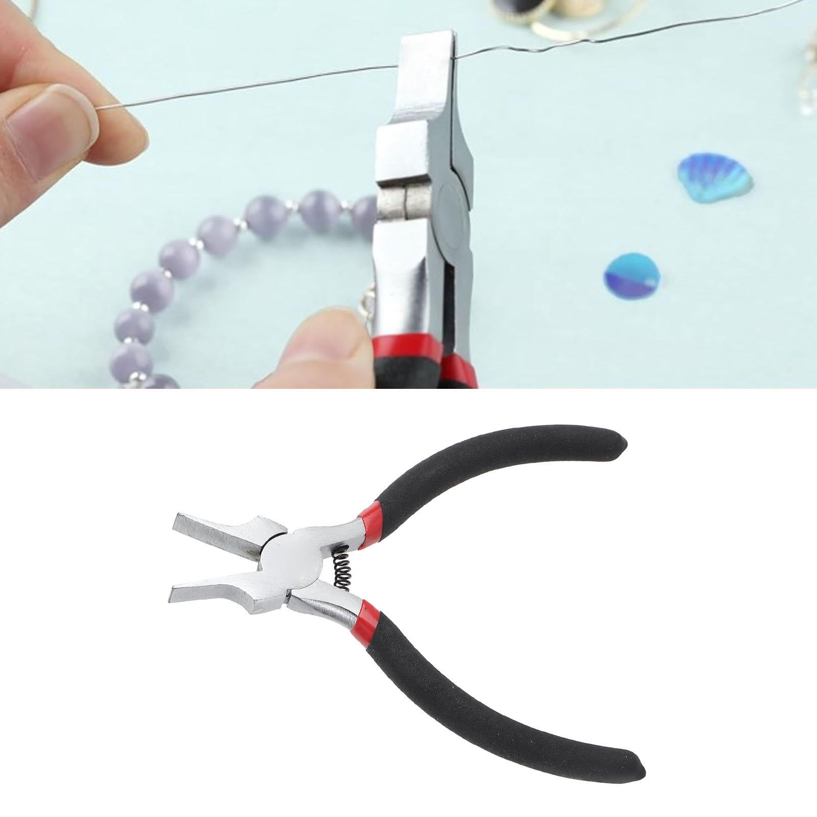 YAHHU 5‑Inch Wide Flat‑Nose Pliers – Thin Ni‑Iron Alloy, Ergonomic PVC Handles, Slick Jaws for Jewelry, Electronics & Wire Bending