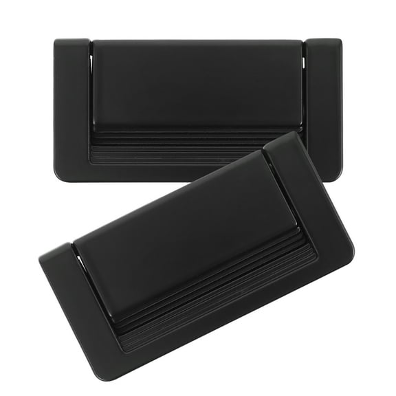 GOOHOCHY Black Flush Mount Hidden Cabinet Door Handle Zinc Alloy Invisible Drawer Pull For Kitchen Bathroom Wardrobe Recessed Door Knob For Modern Home Decor