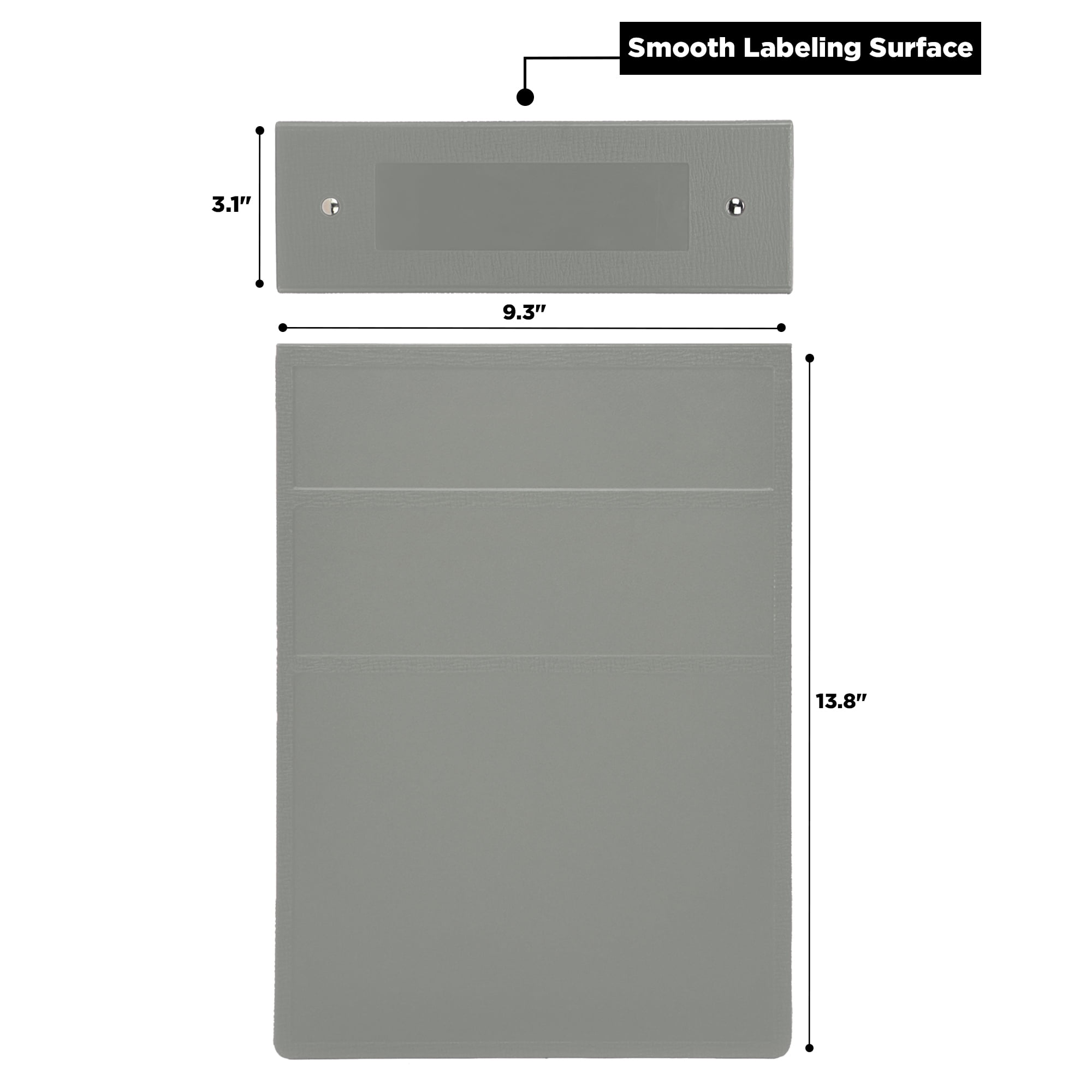 Carstens 3-Inch Heavy Duty 3-Ring Binder - Top Opening, Ash Gray