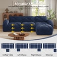 thumbnail image 5 of HUTWIFE Home Contemporary Reclining Sectional Modular Sofa with Ottoman, Blue, 5 of 9