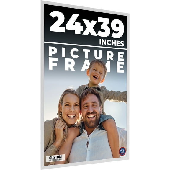 24x39 Frame White Real Wood Picture Frame Width 0.75 inches | Interior Frame Depth 0.5 inches |