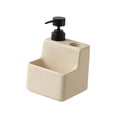 thumbnail image 4 of Dispensador de jabón con soporte para esponja, clásico de cerámica, rellenable, para lavavajillas. Beige, 4 of 8