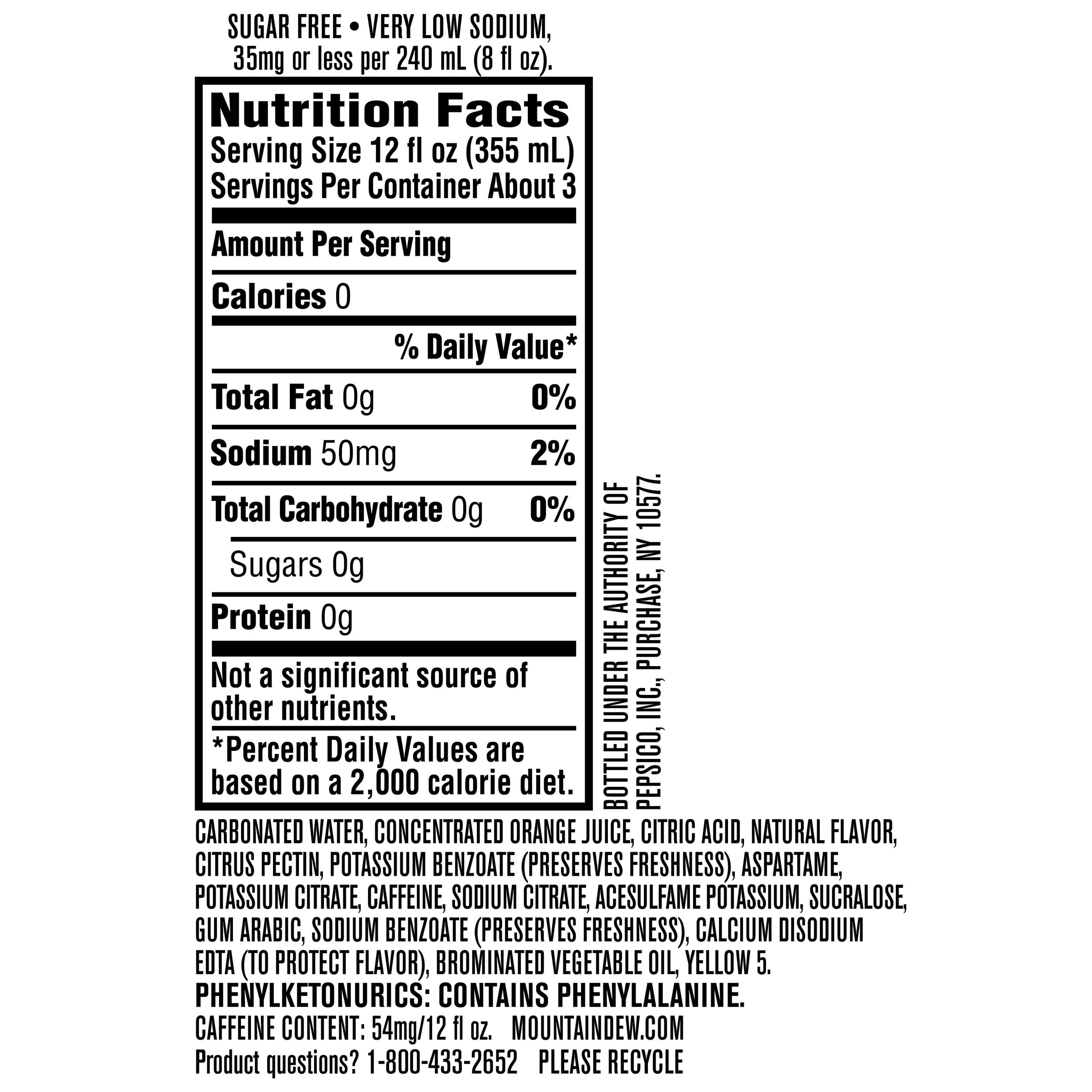 Mtn Dew Nutrition Facts Besto Blog
