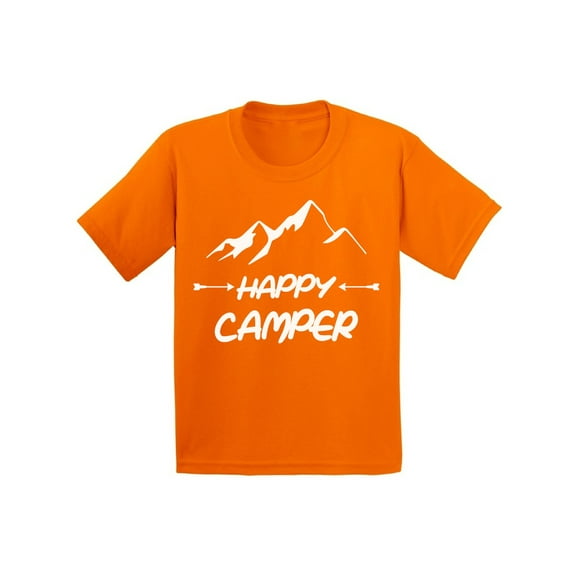 Awkward Styles Happy Shirt for Kids Happy Camper White Shirt Camping T Shirt for Boys Happy Camper Shirt for Girls Camping Lovers Gifts Camper T Shirt for Children Happy Camper Shirt for Kids