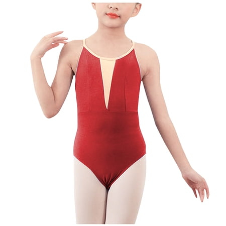ZZwxWA Baby Girls Camisole Dance Leotards with Adjustable Straps Ballet Leotards for Kids Backless Ballet Dance Leotard 50% Off Clear