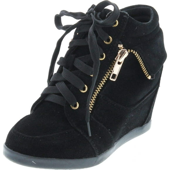 Link Gladys-24K Children Girls Comfort Hidden Wedge Lace Up Ankle Sneakers