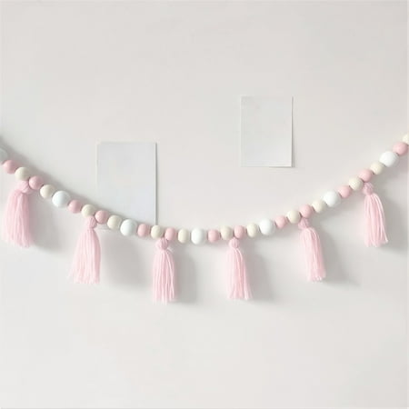 

Caihezhi 1.5m Nordic Pendant Bead Garland Hanging with Tassel Pearl Decor Props Ornament