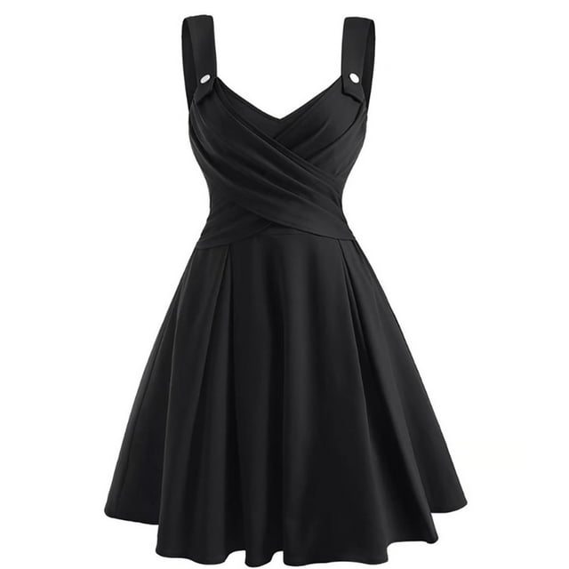 QIPOPIQ Robes Femmes Longue Robe Fluide à Volants Manches Courtes Tendance Couleur Unie Robe d'Été Sans Manches Col en V Robe Sexy Offres 2023