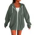 thumbnail image 2 of Baberdicy Women's Basic Full Zip Hoodie, Lightweight Sportswear Pullover for Daily , Basic Full-Zip Hoodie, Lightweight Sweatshirt, Gym Layer Light Green M, 2 of 5