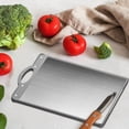 thumbnail image 4 of Double-Sided Stainless Steel Cutting Board, Durable Scratch-Resistant and Easy to Clean Kitchen Chopping Board for Meat Vegetables Dough Kneading and Home Cooking, 4 of 5