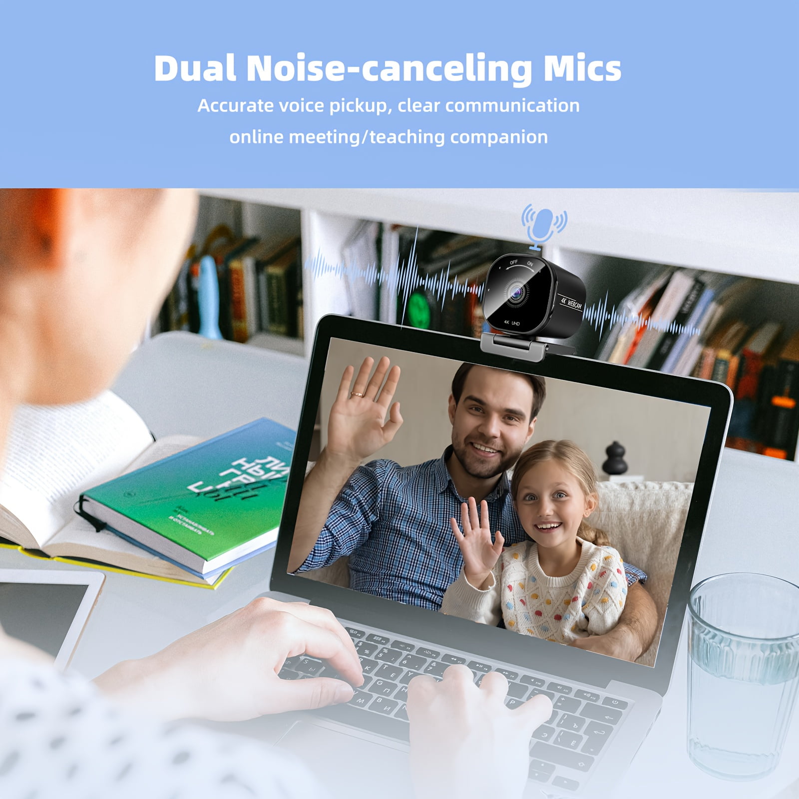 4K Webcam With 2 Noise-Canceling Mics, USB Webcam For Xbox, Built-in Privacy Cover, Tripod, 73° AutoFocus Web Camera, Plug And Play, Gaming Webcam For PC/Mac/Laptop/Xbox/Teams/Zoom