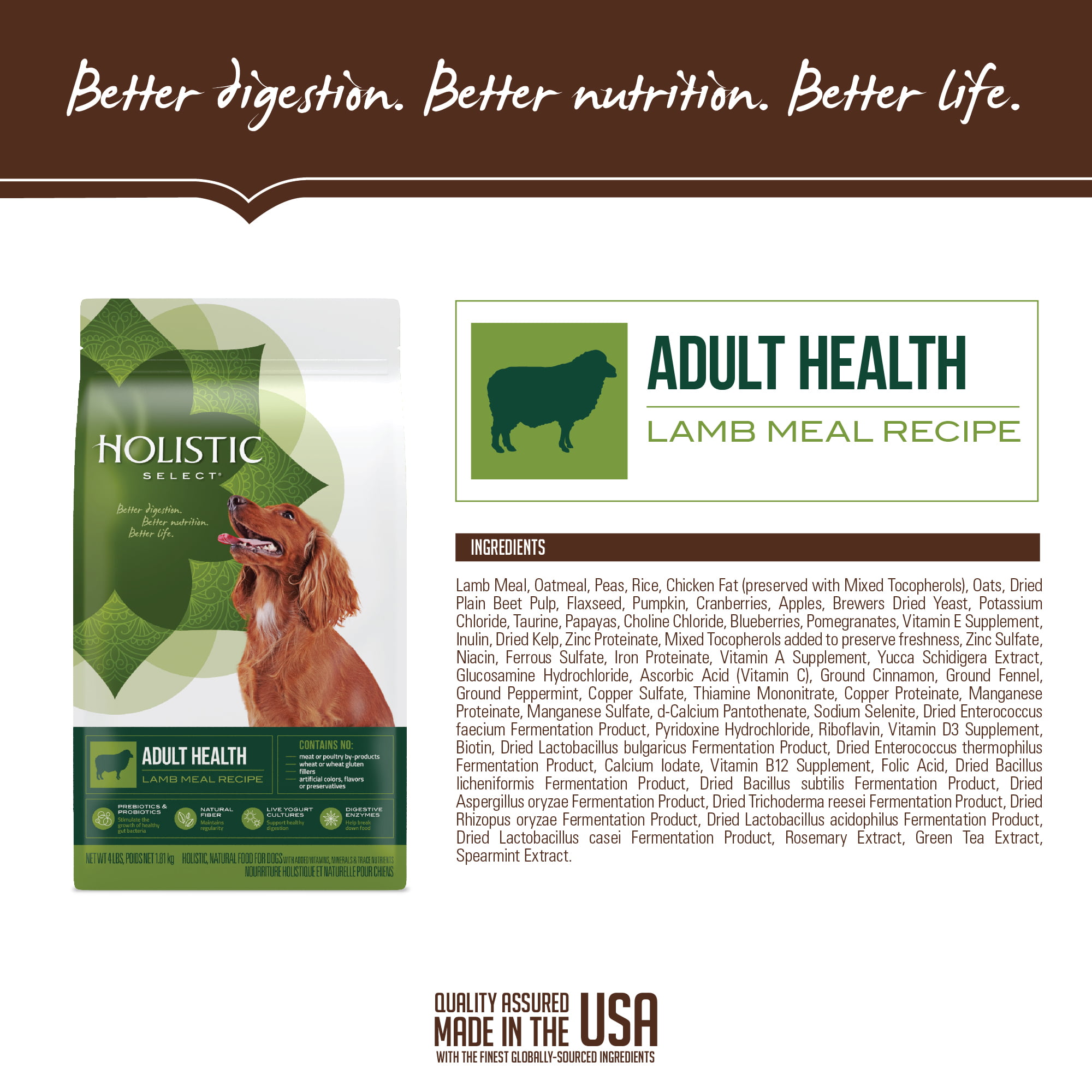 Holistic Select Natural Dry Dog Food Lamb Meal Recipe 15 Pound Bag Walmart Com Walmart Com
