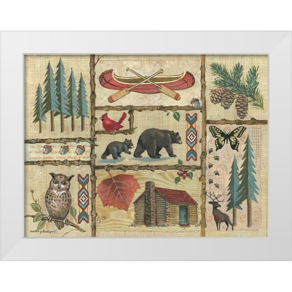 Phillips, Anita 18x15 White Modern Wood Framed Museum Art Print Titled - Joys of Camping
