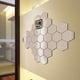 thumbnail image 4 of Yuarrent 12 piezas pegatinas de espejo hexagonales 3D acrílico superficie lisa efecto reflectante pegatina de alta viscosidad calcomanía de Decoración del hogar, 4 of 6
