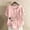 Pink, variant on Women Linen Short Sleeve Button Up Crew Neck Shirt Fashion Plants Graphic Blouse Ladies Summer Casual Tops