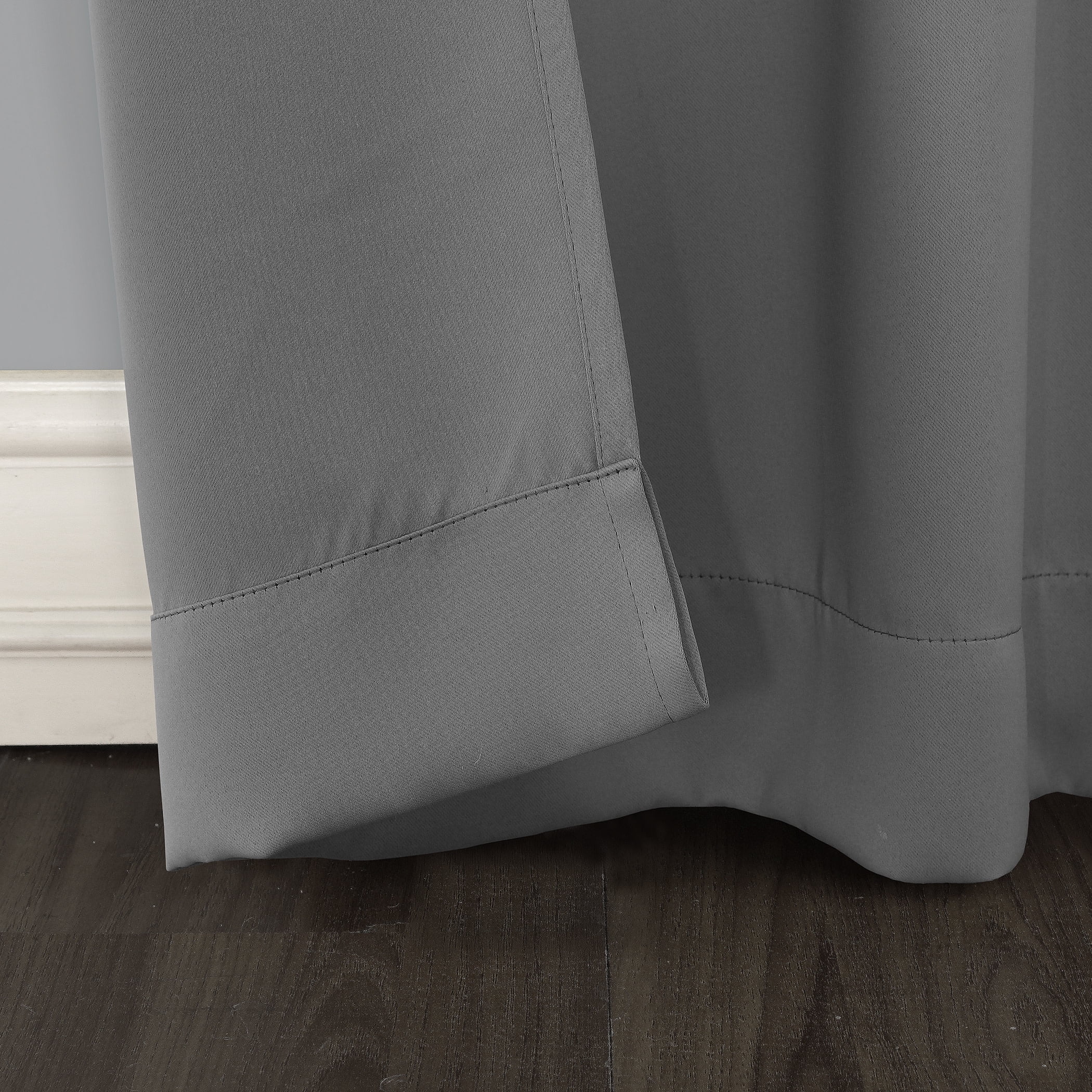 Sun Zero Nolan Energy Efficient Blackout Grommet Curtain Panel, 40"X84", Gray