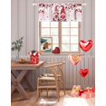 thumbnail image 6 of Valentines Day Curtain Valances for Windows, Pink Gnomes Window Valances Red Love Heart Window Treatment Rod Pocket Seasonal Holiday Valance Curtains for Kitchen/Bedroom/Bathroom 54x18 inch, 1 Panel, 6 of 6