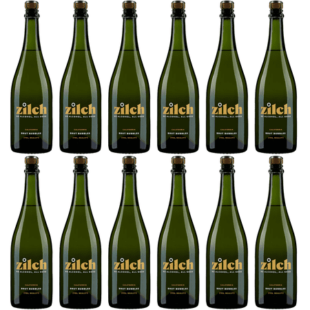Zilch Alcohol-Free Brut Bubbles: Premium Non-Alcoholic California Sparkling White Wine | 12 PACK