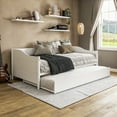 thumbnail image 3 of Mid Century Classic Twin Size Day Bed with Trundle White Finish, 3 of 14