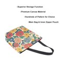 thumbnail image 3 of FORMRS Womens Canvas Tote Bag with Zipper Inner Pocket Shoulder Handbag, Vibrant Flowers Pattern, 3 of 7