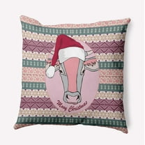 16" x 16" Simply Daisy Mooy Christmas Polyester Indoor/Outdoor Pillow, Light Pink Qty 1