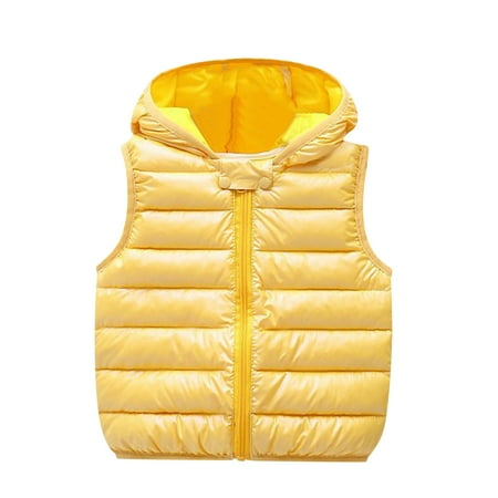 

Qufokar Baby Hoodies 6-12 Months Boys Puffy Winter Coats Children Kids Toddler Baby Boys Girls Sleeveless Winter Solid Coats Ears Hooded Outer Outwear Outfits Clothes
