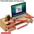 thumbnail image 3 of DIY Office Wood Desk Organizer Multifunctional Wooden Storage Shelf Monitor Stand Riser Desktop Tray with Lock Drawer, 3 of 12