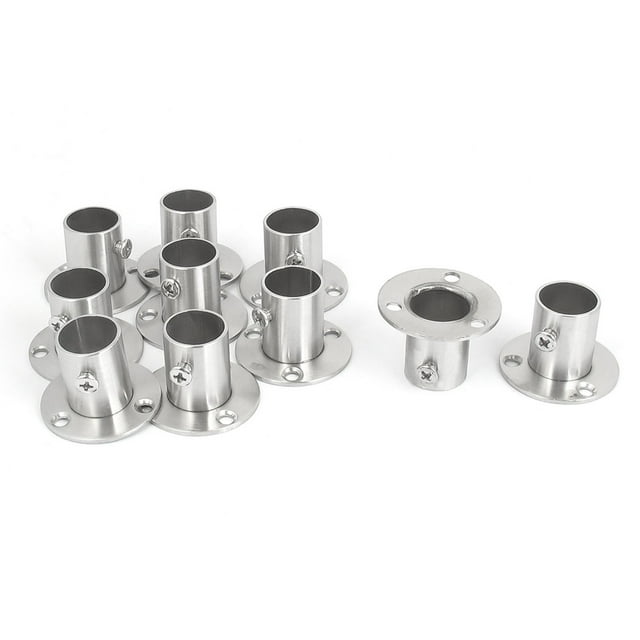 Soporte de brida de extremo de riel colgante para armario, 10 piezas para tubo de 19 mm de diámetro