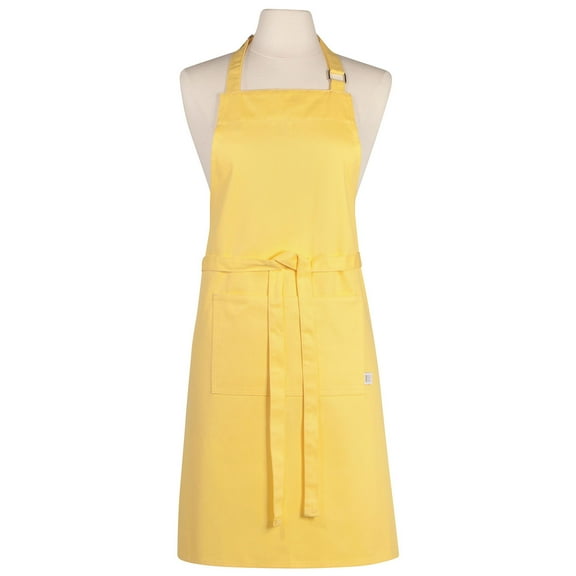 Now Designs Basic Cotton Kitchen Chef's Apron w/ Front Pocket, Lemon Yellow