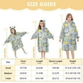 thumbnail image 3 of Dailycode Wearable Blanket Hoodie Oversized Sherpa Flannel Blankets with Pocket for 3-14 Year Old Cartoon Bear Holding Lemon, 3 of 7