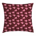 thumbnail image 1 of Elephant Nursery Decor Throw Pillow Cushion Cover, Baby Elephants Butterflies Flowers Sweet Girls Room, Decorative Square Accent Pillow Case, 24 X 24 Inches, Burgundy Light Pink Yellow, by Ambesonne, 1 of 1