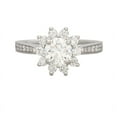 thumbnail image 4 of Silvago Jewel 14K White Gold Plated Rings - Round Cut 2.1 Ct Simulated Diamond Rings -Starburst Floral Halo Engagement Rings - Wedding Prong Setting Rings for Women's - Christmas Gifts for Her, 4 of 10
