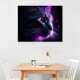 thumbnail image 2 of COMIO Cat with Purple Eyes Wall Art Painting Pictures Print On Canvas Animal The Picture for Home Modern Decoration, 2 of 4