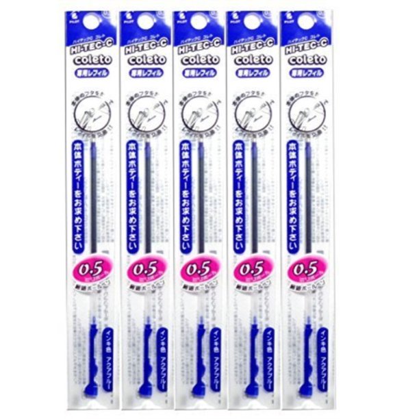 Pilot Hi Tec C Coleto Gel Ink Pen Refill 0 5mm 5 Set Blue Japan Import Walmart Com Walmart Com