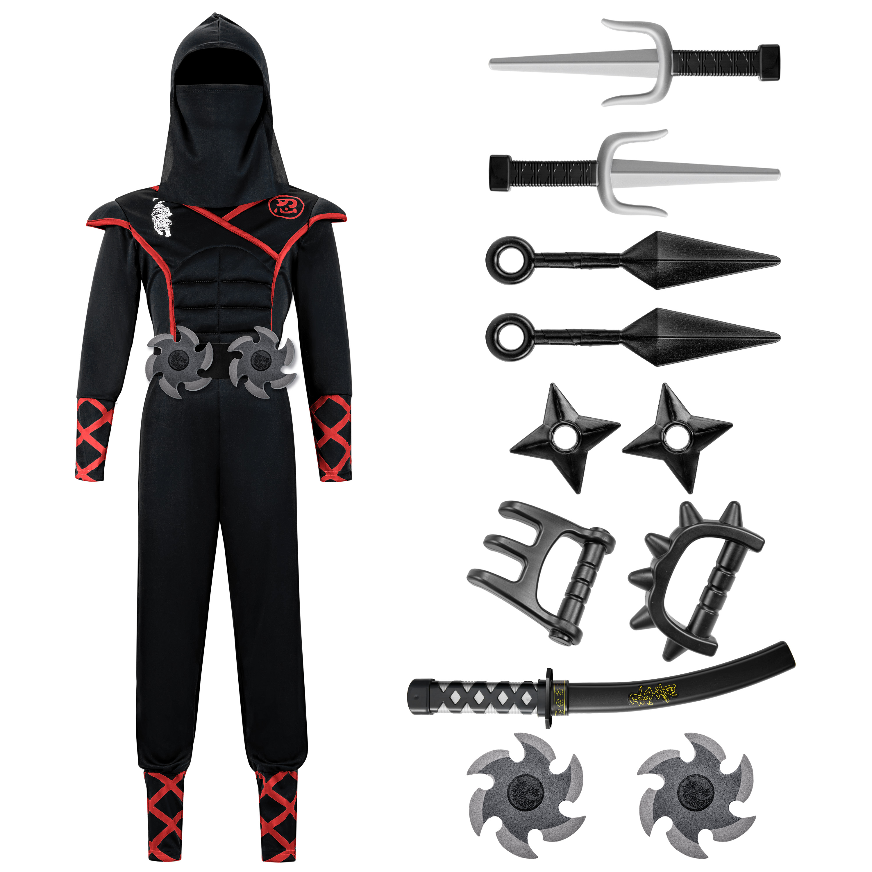 Joyfy Deluxe Ninja Costume for Kids Ages 3 and Up photo 4